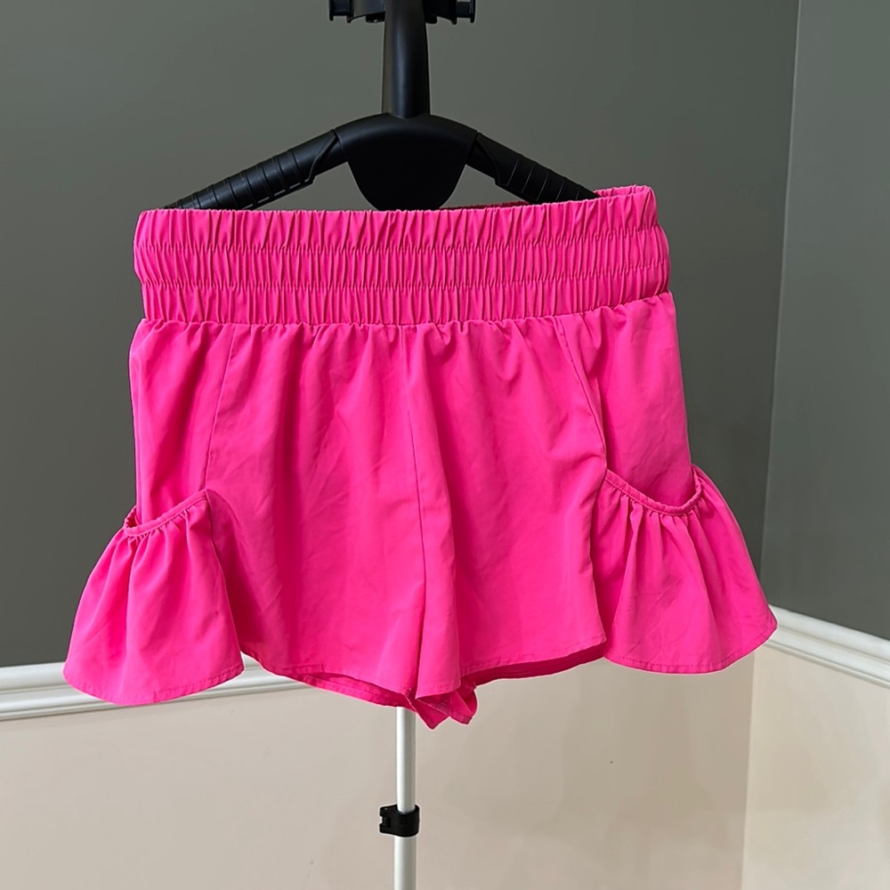 Vibrant Pink Women's Ruffle Shorts